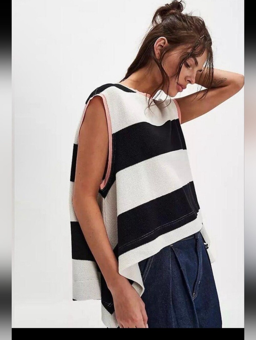 Free People Striped Sleeveless Top * Small (Oversized) *NWT